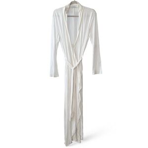 La Perla White Modal Tie Front Long Robe Size Medium